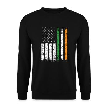 Moitié irlandais moitié américain Usa Irlande Drapeau irlandais - Sweat-shirt Unisexe - noir - Devant - Alina (178cm) & Michal (187cm)