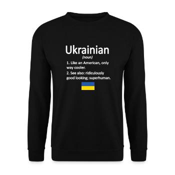 Ukrainiens Ukraine Drapeau Racines ukrainiennes - Sweat-shirt Unisexe - noir - Devant - Alina (178cm) & Michal (187cm)