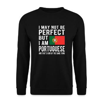 Portuguese Portugal Flag Portuguese origin - Unisex Sweatshirt - black - Front - Alina (178cm) & Michal (187cm)