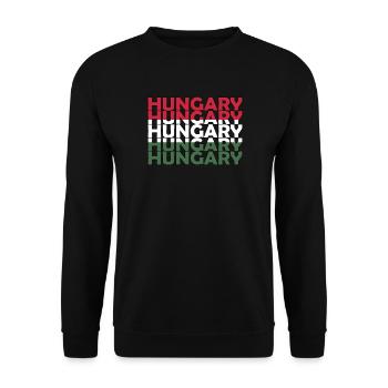 Stolzer Ungar Ungarn Flagge Ungarische Wurzeln - Unisex Pullover - Schwarz - Vorne - Alina (178cm) & Michal (187cm)