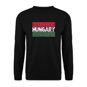 Stolzer Ungar Ungarn Flagge Ungarische Wurzeln - Unisex Pullover - Schwarz - Vorne - Alina (178cm) & Michal (187cm)