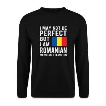 Fier drapeau roumain roumain d'origine roumaine - Sweat-shirt Unisexe - noir - Devant - Alina (178cm) & Michal (187cm)