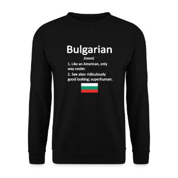 Bulgare Bulgarien Flagge Bulgarische Wurzeln - Unisex Pullover - Schwarz - Vorne - Alina (178cm) & Michal (187cm)