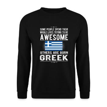 Greek Greece Flag Greek origin - Unisex Sweatshirt - black - Front - Alina (178cm) & Michal (187cm)