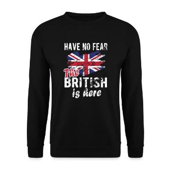 Brite Großbritannien Herkunft Britische Flagge - Unisex Pullover - Schwarz - Vorne - Alina (178cm) & Michal (187cm)