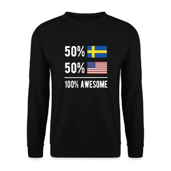 Moitié suédois moitié américain Usa Suède Drapeau - Sweat-shirt Unisexe - noir - Devant - Alina (178cm) & Michal (187cm)