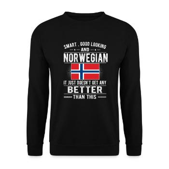 Norvège Norvégienne Drapeau Origine norvégienne - Sweat-shirt Unisexe - noir - Devant - Alina (178cm) & Michal (187cm)