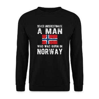 Norvégien Norvège origine drapeau norvégien - Sweat-shirt Unisexe - noir - Devant - Alina (178cm) & Michal (187cm)