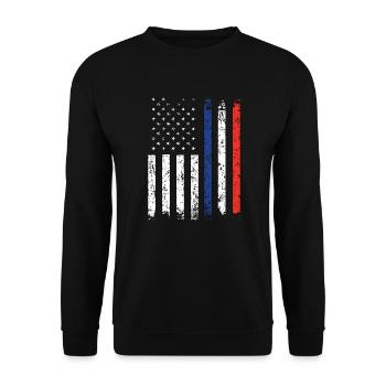 Halb Franzose Halb Amerikaner USA Frankreich - Unisex Pullover - Schwarz - Vorne - Alina (178cm) & Michal (187cm)
