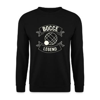 Légende de la pétanque disant boule de pétanque avec Jack Bocci - Sweat-shirt Unisexe - noir - Devant - Alina (178cm) & Michal (187cm)