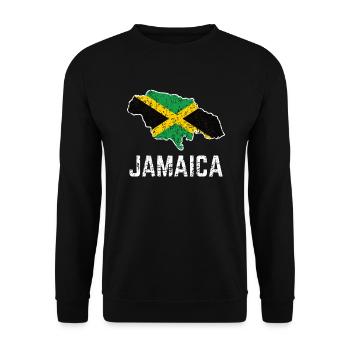 Proud Jamaican Jamaican Flag - Unisex Sweatshirt - black - Front - Alina (178cm) & Michal (187cm)