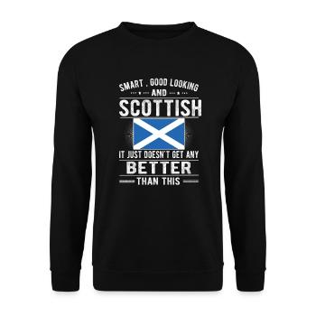 Proud Scotsman Scotland Scottish origin - Unisex Sweatshirt - black - Front - Alina (178cm) & Michal (187cm)