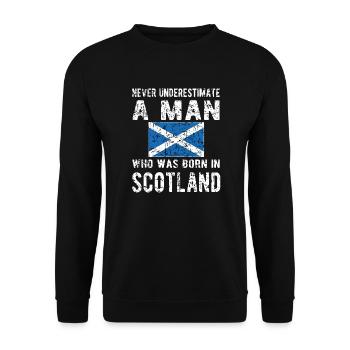 Proud Scotsman Scotland Scottish Flag - Unisex Sweatshirt - black - Front - Alina (178cm) & Michal (187cm)