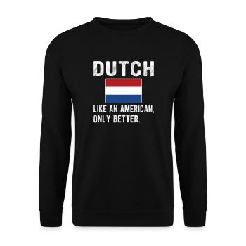 Néerlandais Pays-Bas Origine néerlandaise - Sweat-shirt Unisexe - noir - Devant - Alina (178cm) & Michal (187cm)