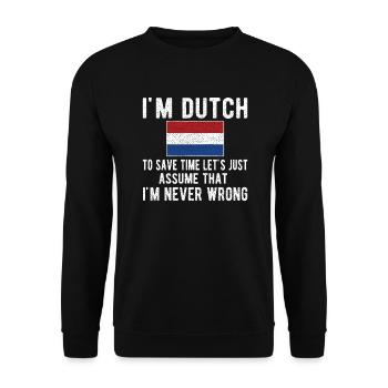 Pays-Bas néerlandais Drapeau néerlandais - Sweat-shirt Unisexe - noir - Devant - Alina (178cm) & Michal (187cm)