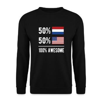 Moitié Néerlandais Moitié Américain Usa Pays-Bas - Sweat-shirt Unisexe - noir - Devant - Alina (178cm) & Michal (187cm)