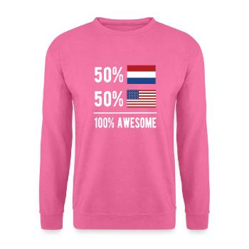 Half Dutch Half American USA Netherlands - Unisex Sweatshirt - pink - Front
