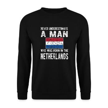 Pays-Bas néerlandais Drapeau néerlandais - Sweat-shirt Unisexe - noir - Devant - Alina (178cm) & Michal (187cm)