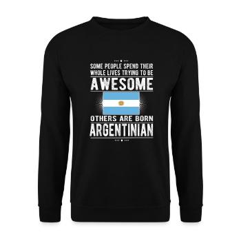 Fier Argentin né en Argentine Drapeau - Sweat-shirt Unisexe - noir - Devant - Alina (178cm) & Michal (187cm)