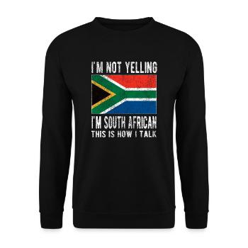 Afrique du Sud Drapeau Afrique du Sud Origine Afrique du Sud - Sweat-shirt Unisexe - noir - Devant - Alina (178cm) & Michal (187cm)