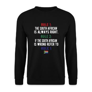 Afrique du Sud Drapeau Afrique du Sud Afrique du Sud Racines - Sweat-shirt Unisexe - noir - Devant - Alina (178cm) & Michal (187cm)