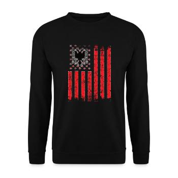 Moitié albanais moitié américain Usa Albanie Drapeau - Sweat-shirt Unisexe - noir - Devant - Alina (178cm) & Michal (187cm)