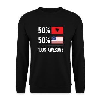 Moitié albanais moitié américain Usa Albanie Drapeau - Sweat-shirt Unisexe - noir - Devant - Alina (178cm) & Michal (187cm)