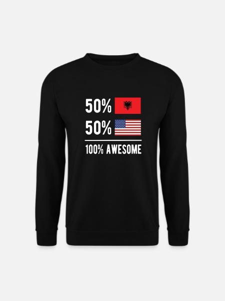 Halb Albaner Halb Amerikaner USA Albanien Flagge - Unisex Pullover - Schwarz