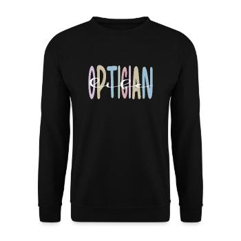 Optician Gifts Optician Optometrist - Unisex Sweatshirt - black - Front - Alina (178cm) & Michal (187cm)