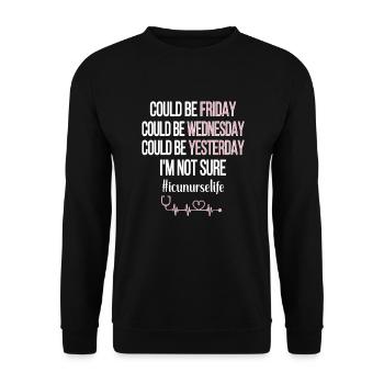 Intensive Care Nurse Intensive Care ICU Nurse - Unisex Sweatshirt - black - Front - Alina (178cm) & Michal (187cm)