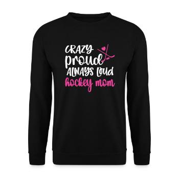 Stolze Eishockey Mama Von Eishockeyspieler Mutter - Unisex Pullover - Schwarz - Vorne - Alina (178cm) & Michal (187cm)