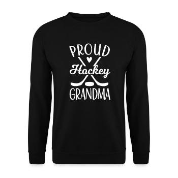 Stolze Eishockey-Großmutter Eishockey-Großmutter - Unisex Pullover - Schwarz - Vorne - Alina (178cm) & Michal (187cm)