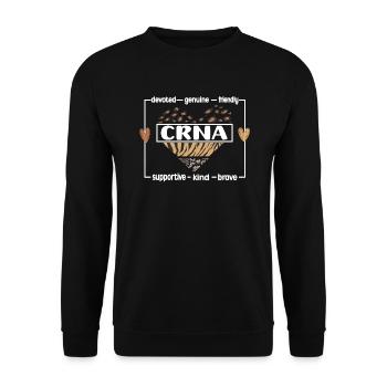 CRNA Narkoseschwester Anästhesieschwester Narkose - Unisex Pullover - Schwarz - Vorne - Alina (178cm) & Michal (187cm)