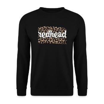 Redhead Ginger Rothaarige Rote Haare Rotschopf - Unisex Pullover - Schwarz - Vorne - Alina (178cm) & Michal (187cm)