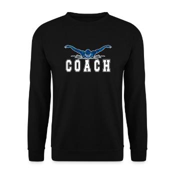 Schwimmtrainer Trainer Schwimmverein Schwimmcoach - Unisex Pullover - Schwarz - Vorne - Alina (178cm) & Michal (187cm)