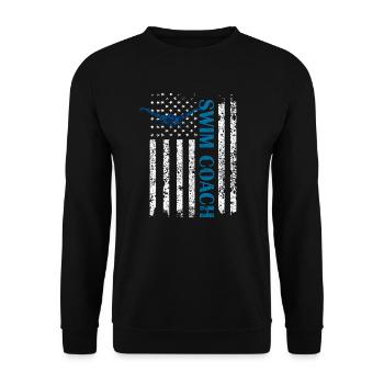 Entraîneur de natation Entraîneur De natation Club de natation Entraîneur de natation - Sweat-shirt Unisexe - noir - Devant - Alina (178cm) & Michal (187cm)