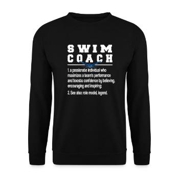 Schwimmtrainer Trainer Von Schwimmer Schwimmcoach - Unisex Pullover - Schwarz - Vorne - Alina (178cm) & Michal (187cm)