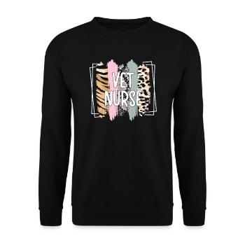 Infirmière vétérinaire Vétérinaire-Infirmière Assistante Vétérinaire - Sweat-shirt Unisexe - noir - Devant - Alina (178cm) & Michal (187cm)