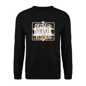 Nona Grandma Mother's Day Gift Nona Grandmother Sweet - Unisex Sweatshirt - black - Front - Alina (178cm) & Michal (187cm)