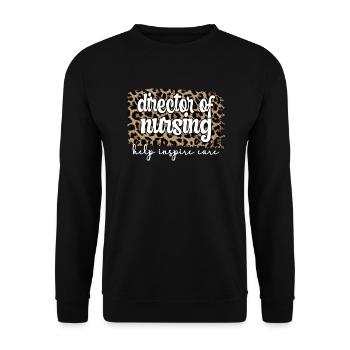 Pflegedirektor Pflegedirektion Pflegeleiter Team - Unisex Pullover - Schwarz - Vorne - Alina (178cm) & Michal (187cm)