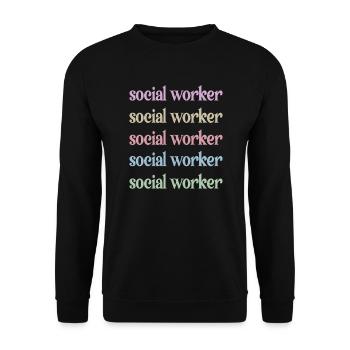 Sozialarbeiter Soziale Arbeit Streetworker Team - Unisex Pullover - Schwarz - Vorne - Alina (178cm) & Michal (187cm)
