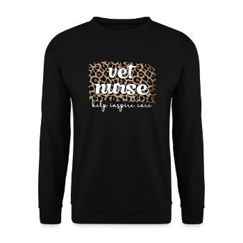 Infirmière vétérinaire Vétérinaire-Infirmière Assistante Vétérinaire - Sweat-shirt Unisexe - noir - Devant - Alina (178cm) & Michal (187cm)