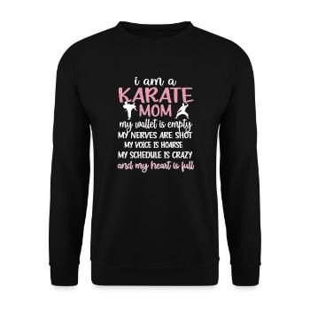 Meilleur cadeau de maman de karaté Fière maman de karaté - Sweat-shirt Unisexe - noir - Devant - Alina (178cm) & Michal (187cm)