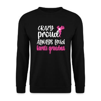Meilleur cadeau de grand-mère de karaté Fière grand-mère de karaté - Sweat-shirt Unisexe - noir - Devant - Alina (178cm) & Michal (187cm)
