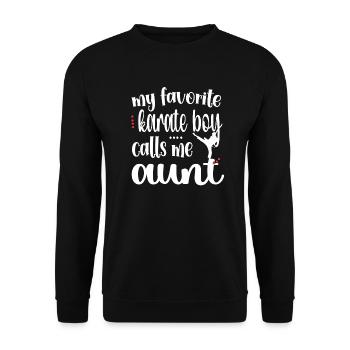 Meilleur cadeau de tante de karaté Tante fière de karaté - Sweat-shirt Unisexe - noir - Devant - Alina (178cm) & Michal (187cm)