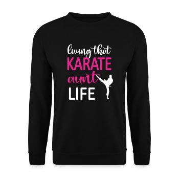 Meilleur cadeau de tante de karaté Tante fière de karaté - Sweat-shirt Unisexe - noir - Devant - Alina (178cm) & Michal (187cm)