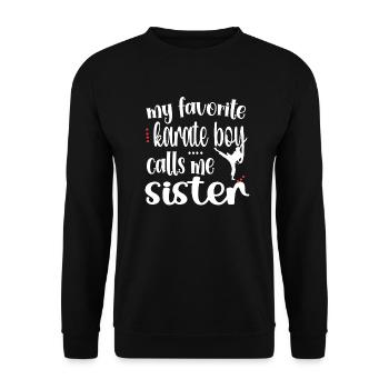 Cadeau de soeur de karaté fier de soeur de karaté - Sweat-shirt Unisexe - noir - Devant - Alina (178cm) & Michal (187cm)