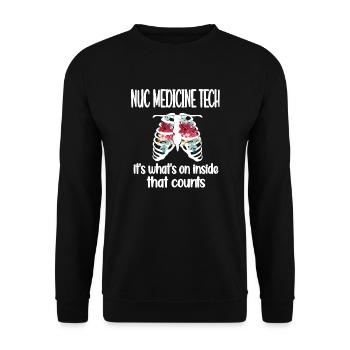 Medical Radiology Technologist Nuclear Medicine - Unisex Sweatshirt - black - Front - Alina (178cm) & Michal (187cm)