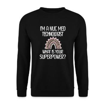 Medical Radiology Technologist Nuclear Medicine - Unisex Sweatshirt - black - Front - Alina (178cm) & Michal (187cm)