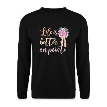 Balletttänzerin Ballerina Balletttanz Ballerina - Unisex Pullover - Schwarz - Vorne - Alina (178cm) & Michal (187cm)